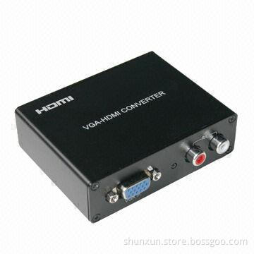 VGA to HDMI converter with audio input and output